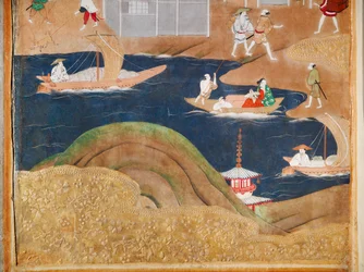 Osakazu Byobu - Japanischer achtteiliger Paravent