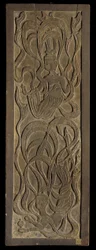 Tafel mit Flachrelief-Schnitzerei buddhistischer Apsaras