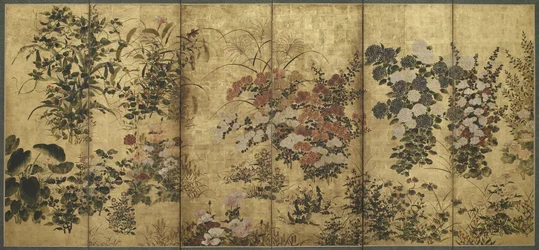 Sommer- und Herbstblumen, Edo-Periode, 1615-68