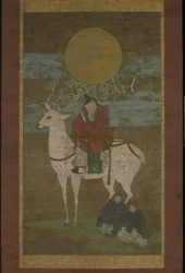 Die Abreise von Kashima (Gottheit von Kasuga), spätes 14. Jahrhundert