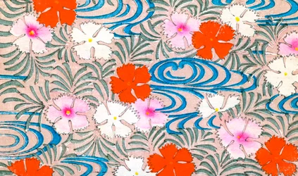 Holzschnitt von Nelkenblumen