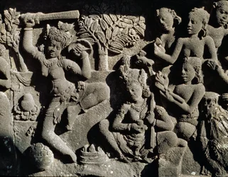 Relief aus dem hinduistischen Tempel