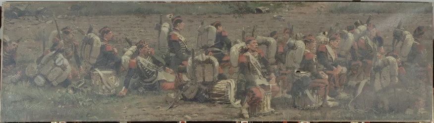 Militärszene: die Trommler des 1. Regiments der Grenadiere der Garde (Fragment des Rezonville-Panoramas)