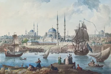 Yeni Camii und der Hafen von Istanbul