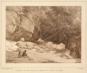 Zusammenfluss der beiden Wildbäche, die den Wasserfall von Grésy bilden
