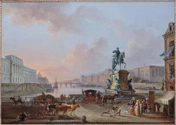 La Monnaie, die Pont Royal und der Louvre, gesehen vom Pont-Neuf, um 1775