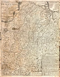 Karte der Grafschaft Boulogne (Frankreich)