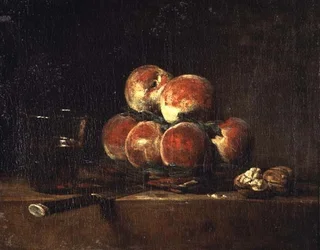 Korb mit Pfirsichen