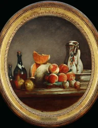 Melone, Birnen, Pfirsiche und Pflaumen