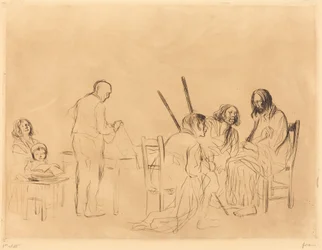 Vor dem Mahl in Emmaus (1. Tafel)