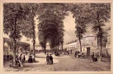 Ansicht der Jardins des Plantes, veröffentlicht von Auguste Bry