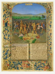 Eine Schlacht zwischen Römern und Karthagern, wahrscheinlich die Schlacht von Cannae
