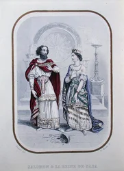 König Salomo und die Königin von Saba, Illustration aus 