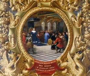 Ludwig X. der Zänkische befreit die Leibeigenen im Jahr 1315