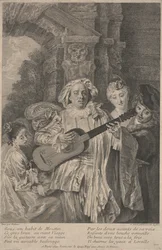 Im Kostüm von Mezetin, Druck von Henri Simon Thomassin c.1717-1726