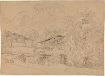 Ein Alpendorf im Sommer