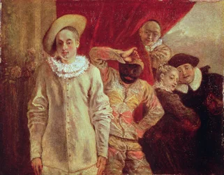 Harlekin, Pierrot und Scapin, Schauspieler der Commedia dell