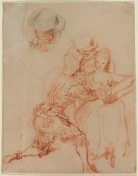 Studie für Der Romancier Le Conteur, um 1716