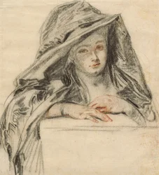 Frau in Schwarz, ca. 1719