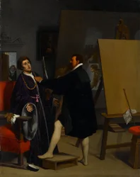 Aretino im Atelier von Tintoretto