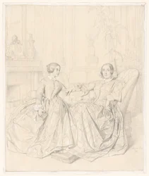 Gräfin Charles d’Agoult (geborene Marie de Flavigny) und ihre Tochter Claire d’Agoult