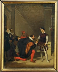 Don Pedro de Toledo, Botschafter von Spanien, traf angeblich einen Pagen, der das Schwert von Heinrich IV. trug