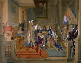 Marschall Berwick erhält von König Philipp V. von Spanien den Orden des Goldenen Vlieses, 1864