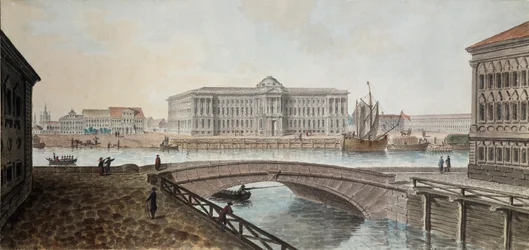 Ansicht der Akademie der Schönen Künste von der Newa in Sankt Petersburg