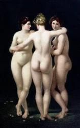 Die drei Grazien. Faksimile aus dem Werk von Jean Baptiste Regnault (1754-1829) - Postkarte