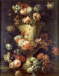 Tulpen, Pfingstrosen und andere Blumen