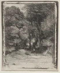 Ein Souvenir des Bas-Bréau, Originaldruck 1858, gedruckt 1921