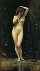 Diana badet im Brunnen