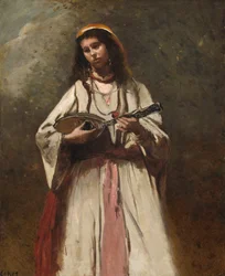 Zigeunerin mit Mandoline, um 1870