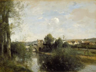 Seine und alte Brücke bei Limay