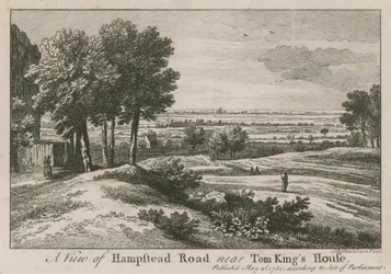 Ein Blick auf die Hampstead Road in der Nähe von Tom King