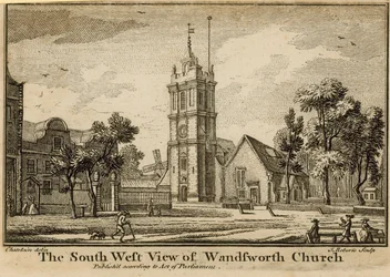 Die Südwestansicht der Wandsworth-Kirche