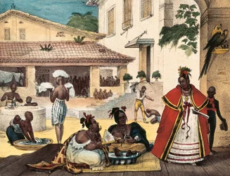 Guaraní-Frauen, Inneres eines Zigeunerhauses, Brasilien