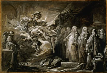 Der Provost der Kaufleute und die Schöffen der Stadt Paris; Allegorie auf den Vertrag von Paris (10. Februar)