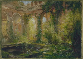Ruinen der Cour des Comptes: der Festsaal, ca. 1875