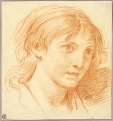 Kopf eines Mädchens mit fixierten Augen