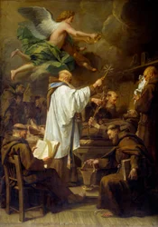 Der Tod des heiligen Franz von Assisi (1181-1226). Gemälde von Jean Jouvenet (1644-1717) 18. Jahrhundert