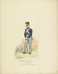 Soldat der Garnisonskompanie, 1820-1825 (Militärische Kostüme des Königreichs der Niederlande)