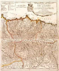 Karte von Asturien (Spanien) (Gravur)