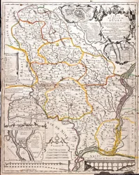 Karte der Diözese von Uzes (Frankreich)