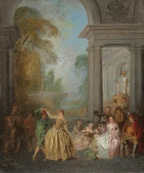 Tänzer in einem Pavillon, 1720er Jahre