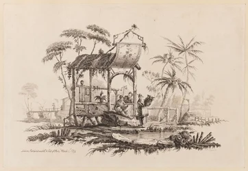 Figuren unter einer Struktur