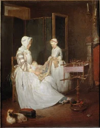 Die fleißige Mutter, ca. 1740