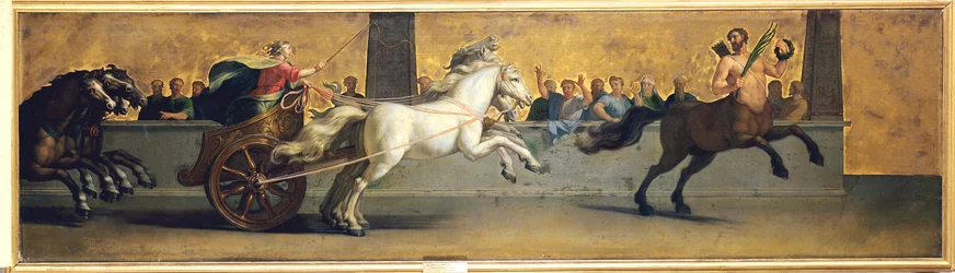 Die Erziehung des Achilles: Wagenrennen, Mitte bis Ende des 17. Jahrhunderts