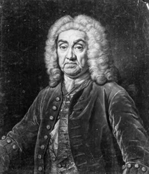 John James Heidegger, graviert von John Faber, 1749