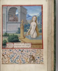 Bathseba beim Baden, Stundenbuch, 1485-1499